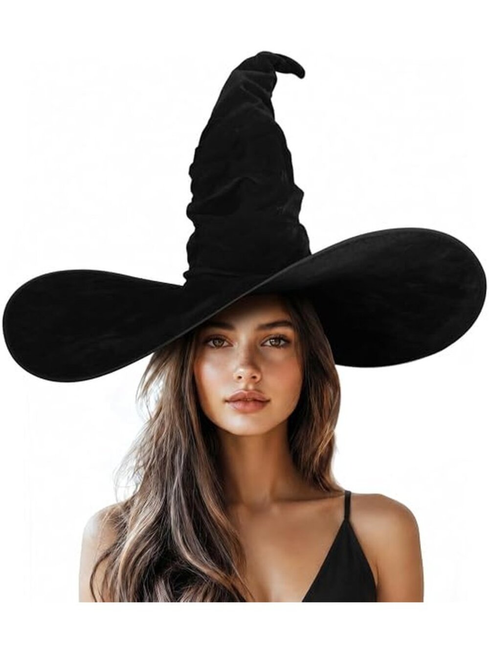 Oversized Ruched Witch Hat for Women, Halloween Costume